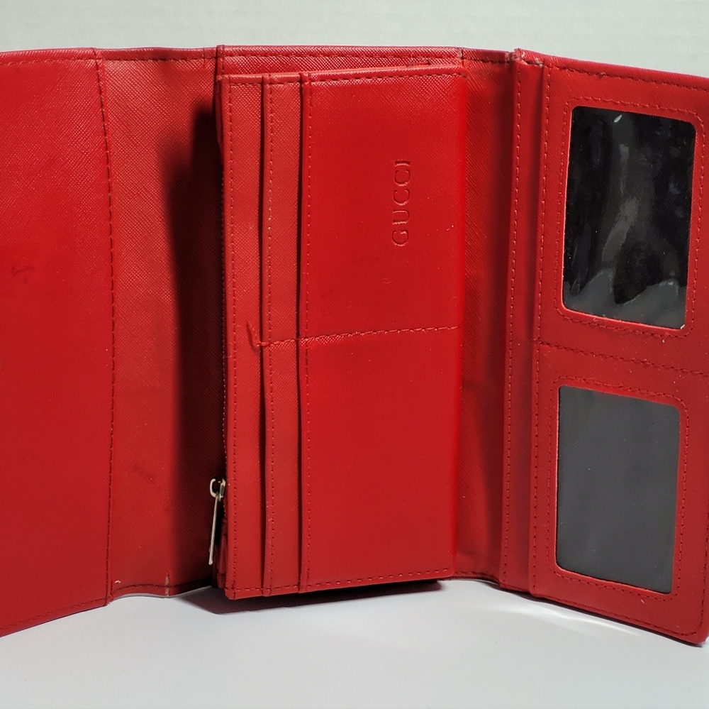 Gucci Ophidia GG Continental Wallet Supreme Canvas Brown/Red Trim W/Blemishes Se - Picture 7 of 16